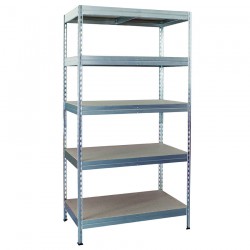 Ραφίερα Γαλβανιζέ με 5 Ξύλινα 192x100x50cm (300kg/ράφι) Ράφια BULLE (610408)